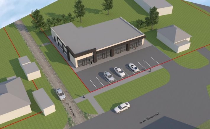 Проект магазина на ул. Коммунаров