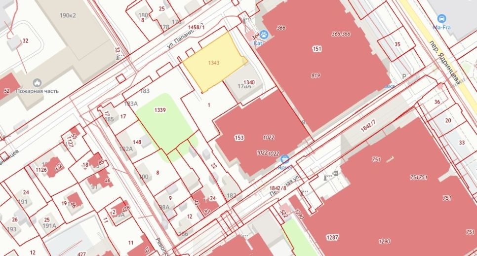 Фрагмент проекта планировки квартала "Строитель"