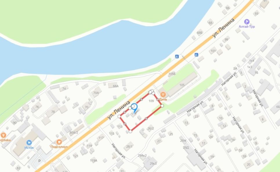 Ул. Ленина, 109, 111, с. Майма (границы участка уточняйте на кадастровой карте)