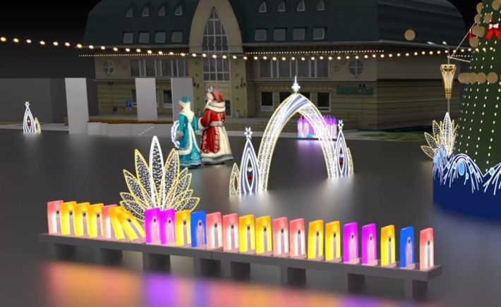 Эскиз элементов украшения на площади Свободы
