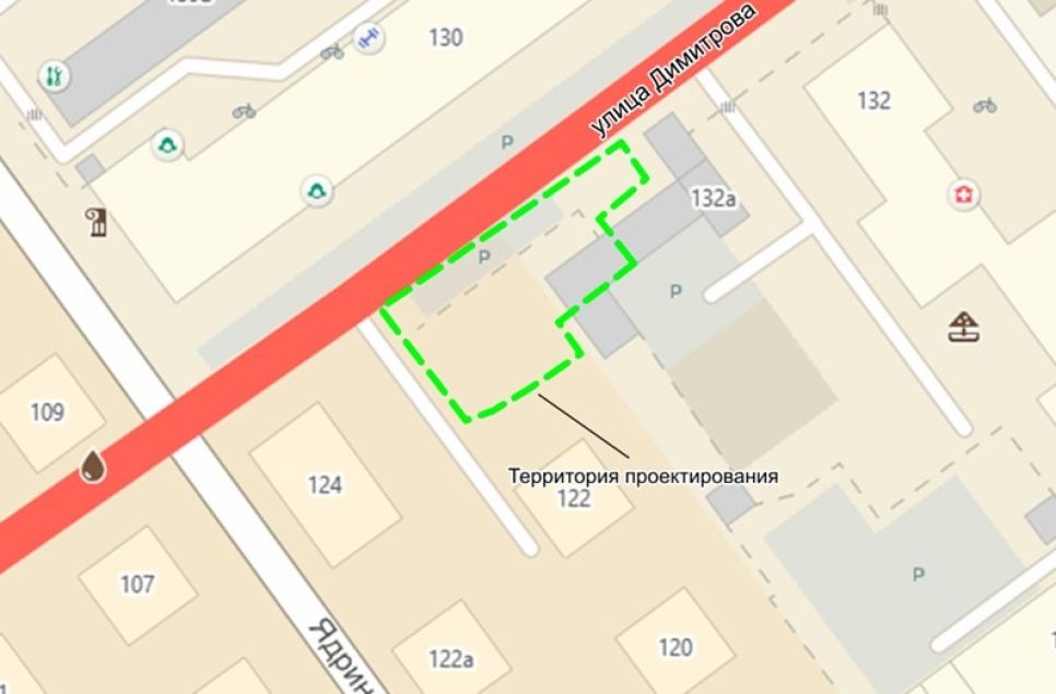 Формируемый участок на ул. Димитрова, 145