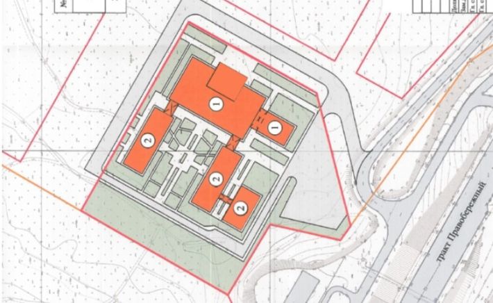 Эскиз застройки. Размещения зданий кампуса
