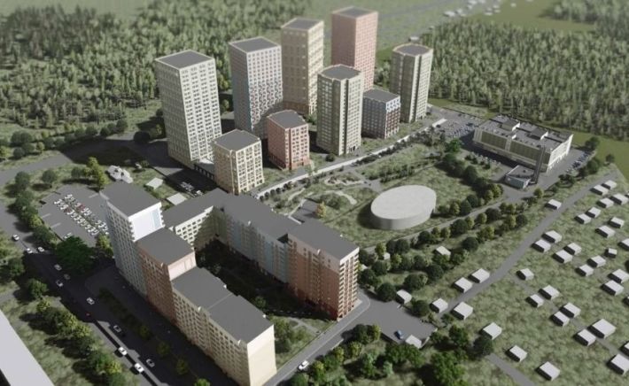 Первоначальная версия проекта планировки "Адалин на Южном" с большим детсадом