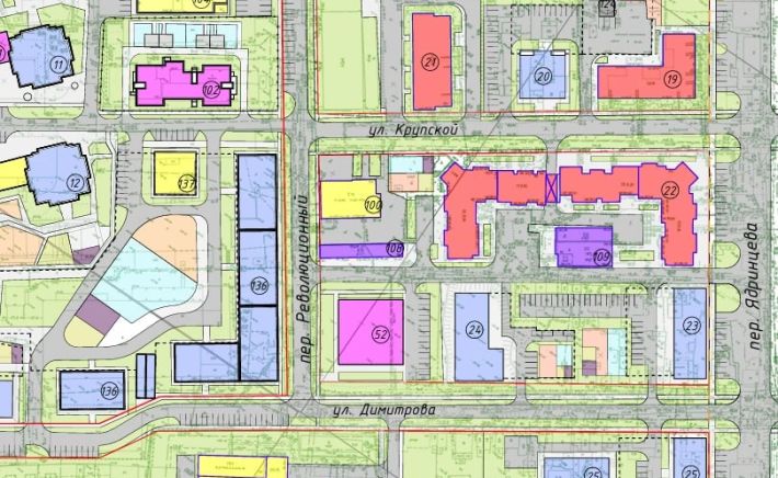 Фрагмент проекта планировки квартала строитель