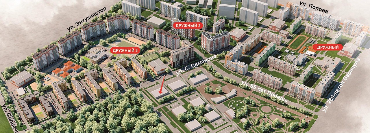 Бизнес-центр с террасой на крыше появится в строящемся районе Барнаула